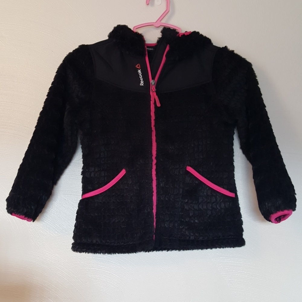 Reebok Girls Black/Pink Jacket Sz 5/6 NWT MSRP $65